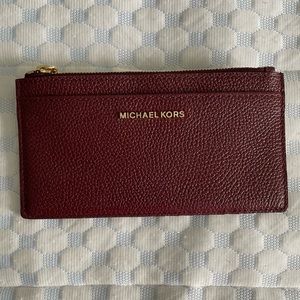 Michael Kors Burgandy pebbled leather wallet